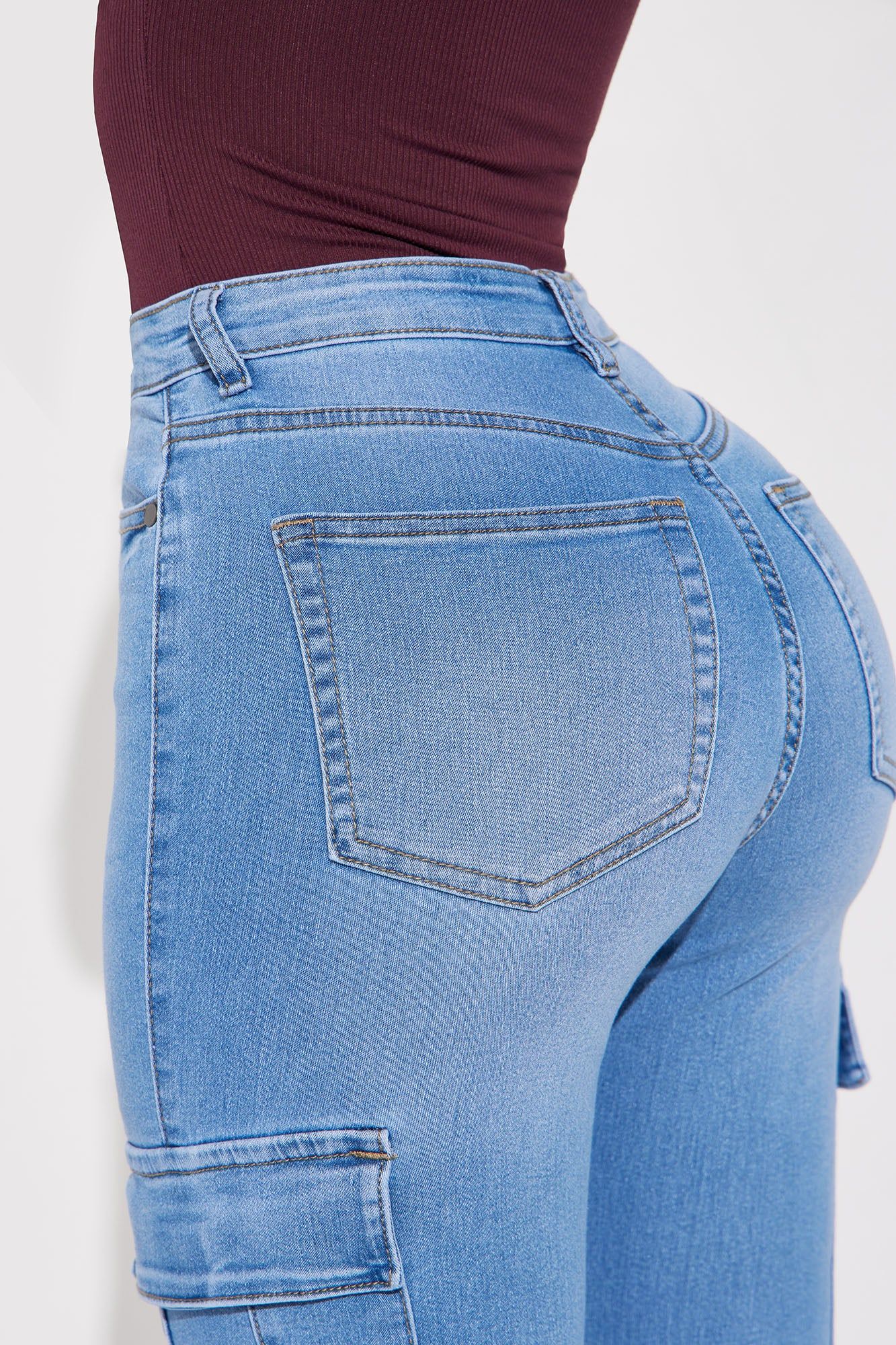 On The Roster Stretch Cargo Jean - Medium Wash sold by Fashion Nova product image thumbnail 4