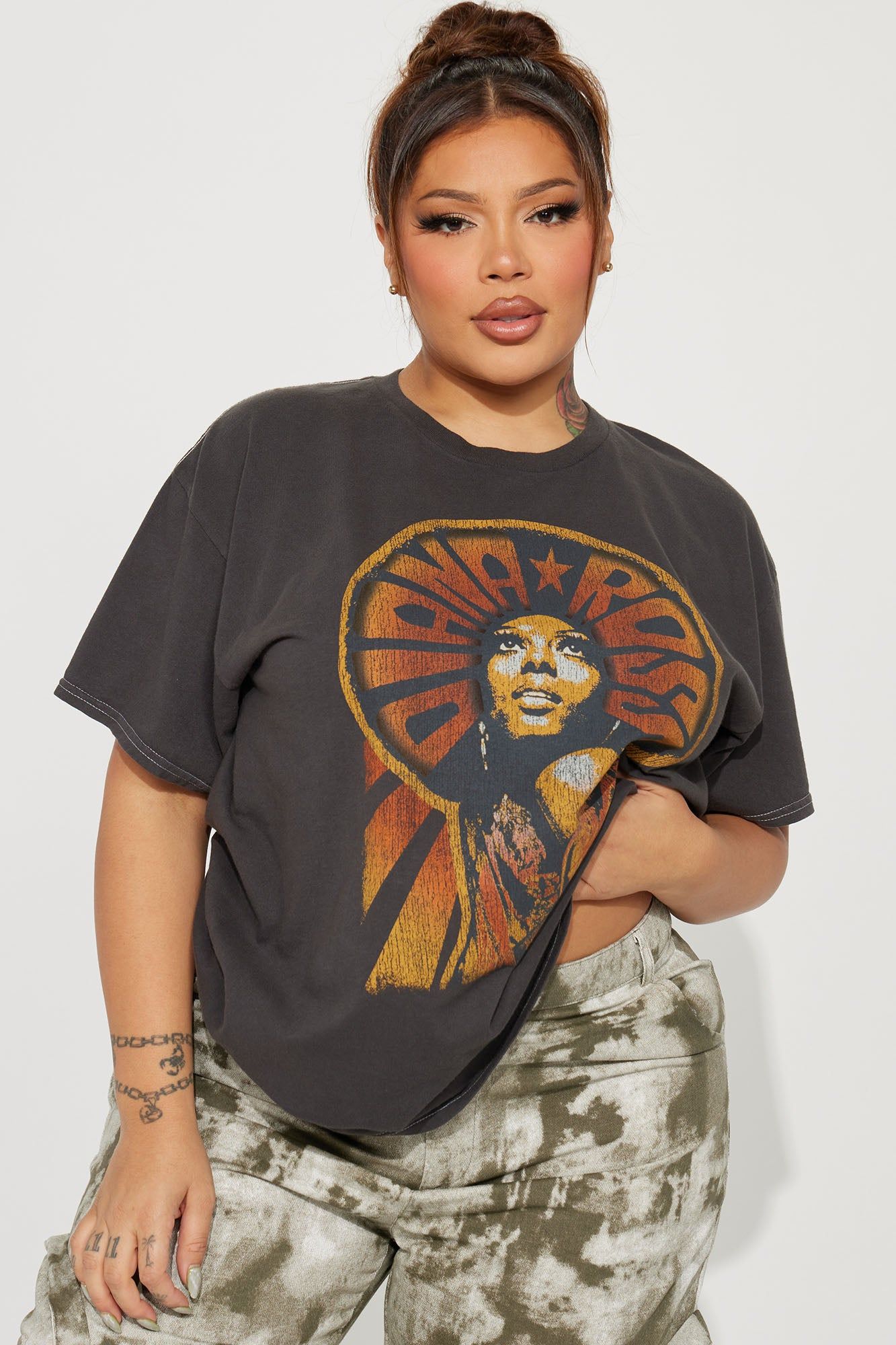 Diana Ross Washed Tshirt - Black Wash sold by Fashion Nova product image thumbnail 4