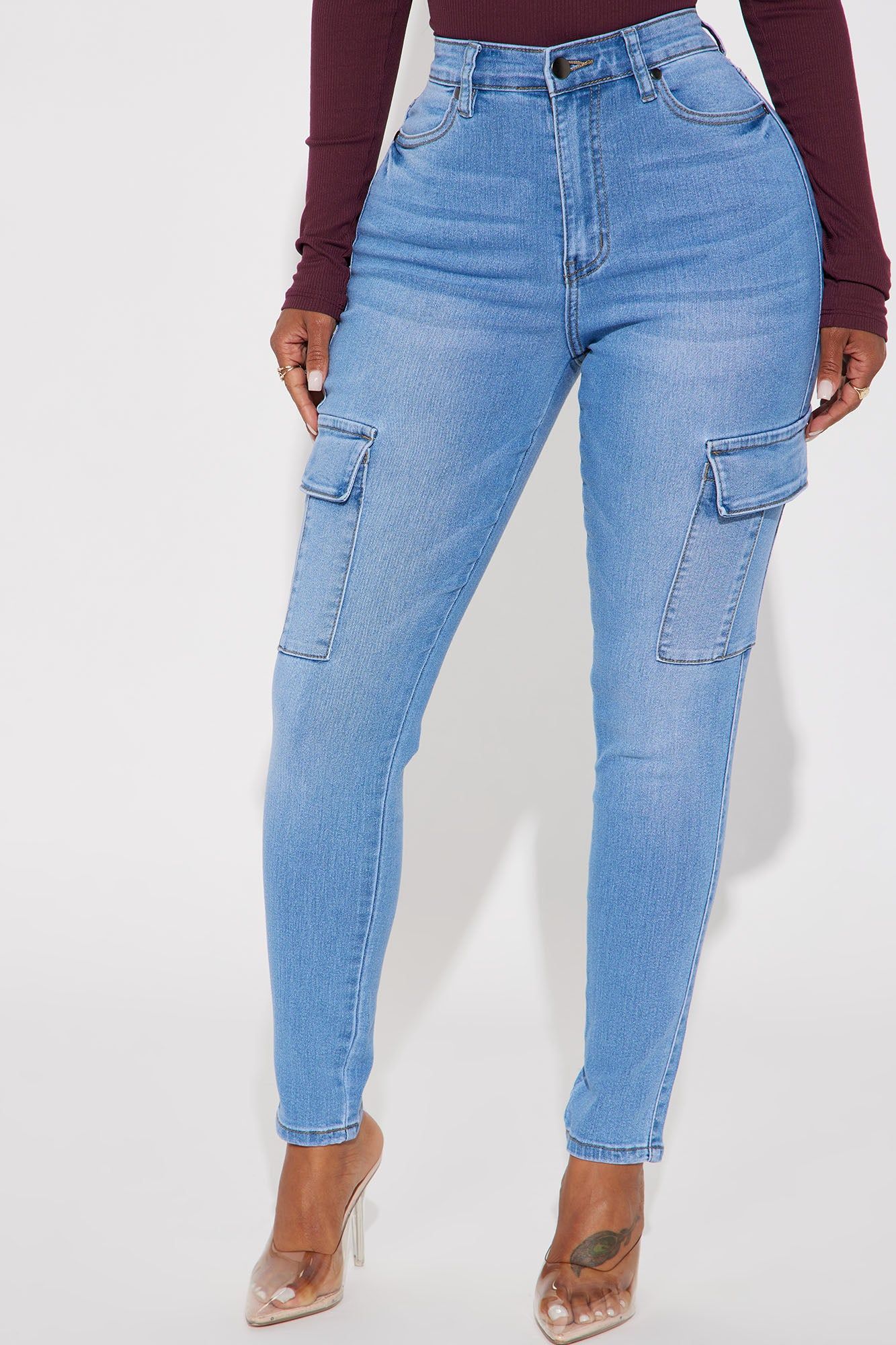 On The Roster Stretch Cargo Jean - Medium Wash sold by Fashion Nova product image thumbnail 2