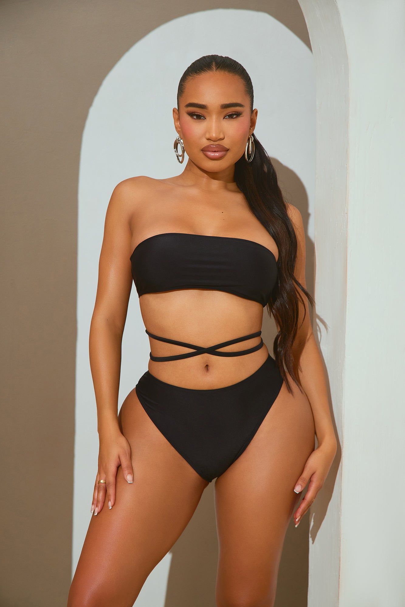 Reyna 3 Piece Bikini Set - Black/combo sold by Fashion Nova product image thumbnail 2