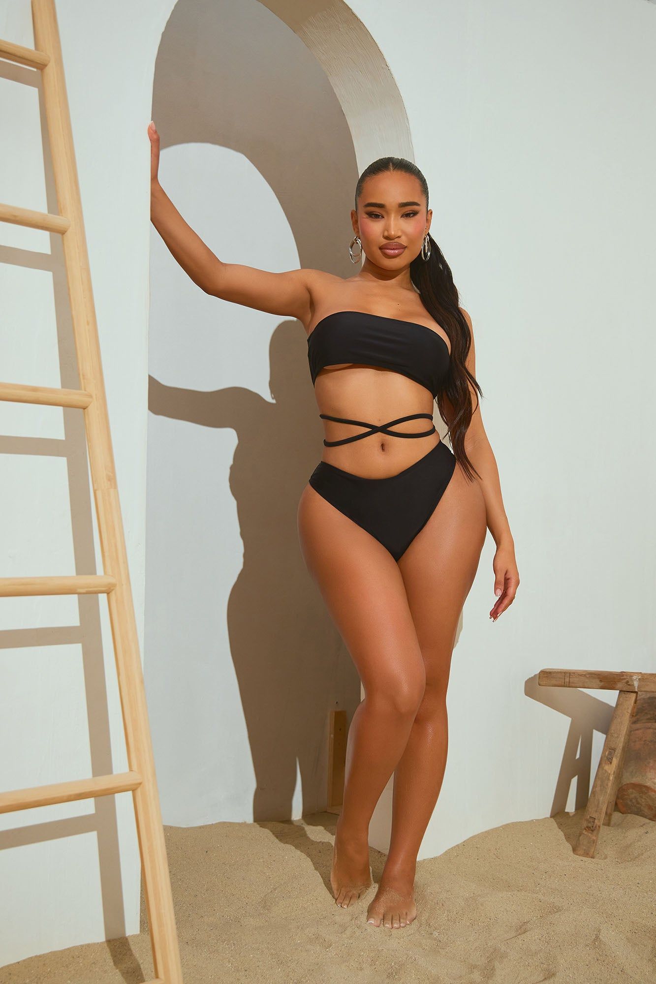 Reyna 3 Piece Bikini Set - Black/combo sold by Fashion Nova product image thumbnail 4