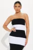 Piper Stiped Maxi Dress - Black/White sold by Fashion Nova
