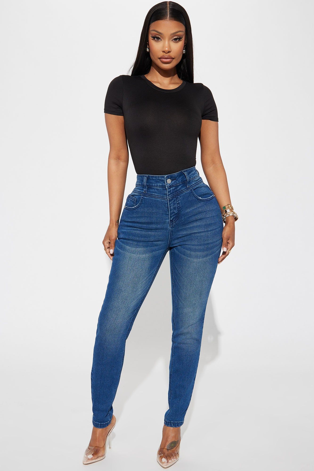 Kaya Stretch Curvy Skinny Jean - Dark Wash sold by Fashion Nova
