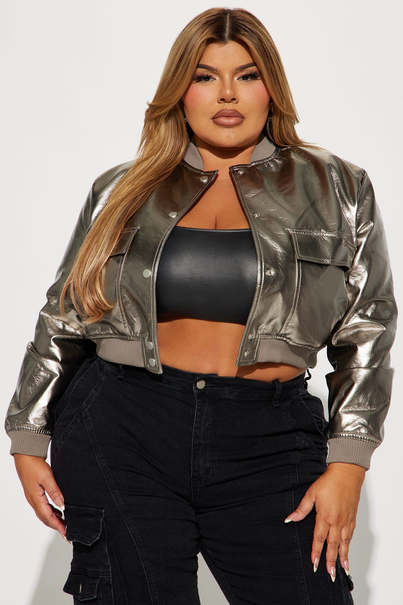 High School Star Metallic Jacket - Silver sold by Fashion Nova product image thumbnail 4