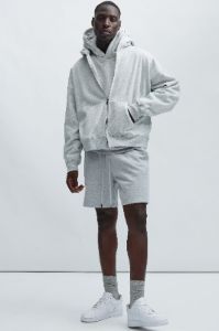 Tyson Oversized Heavyweight Zip Up - Heather Grey sold by Fashion Nova