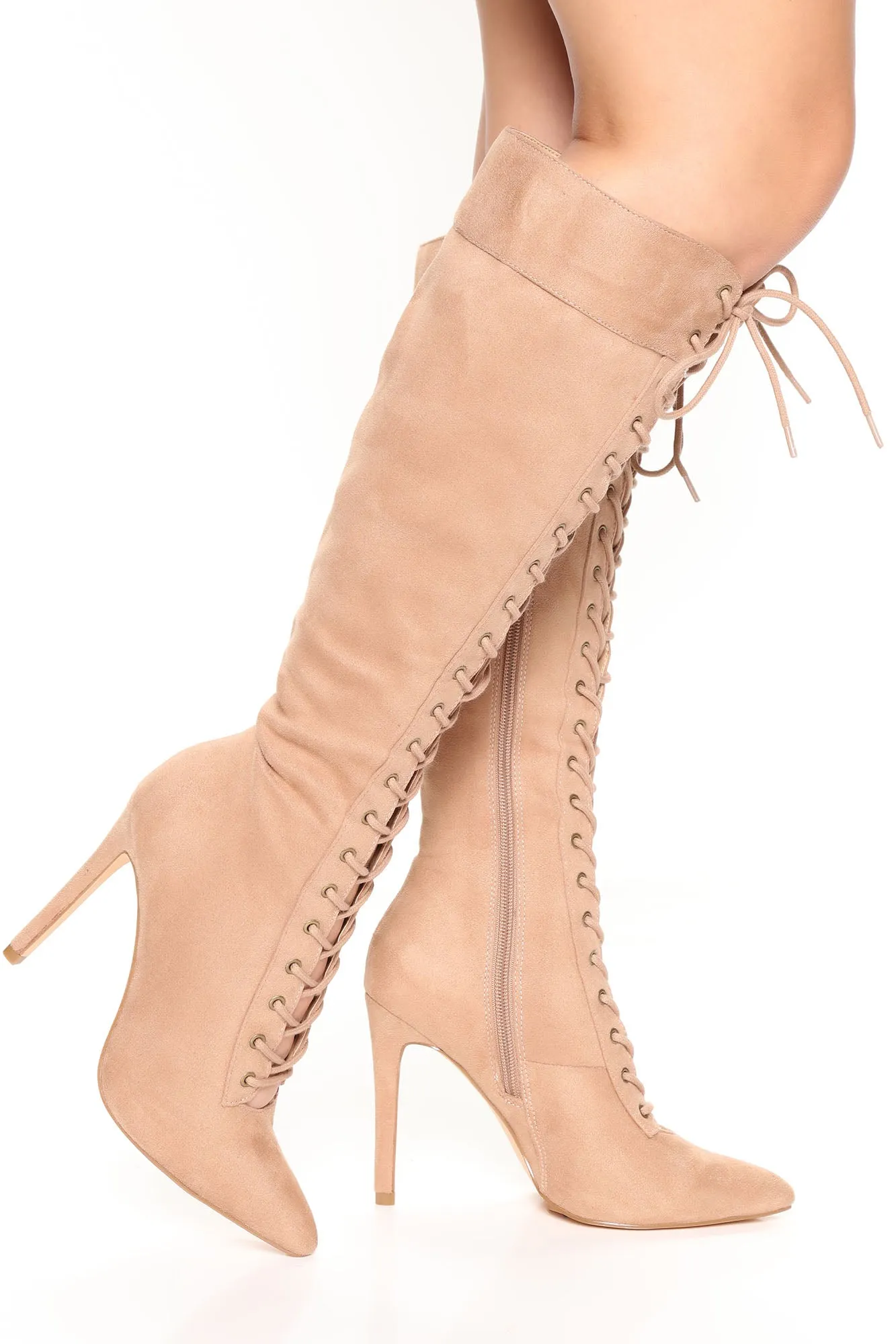 Can't Fight This Feeling Boots - Taupe sold by Fashion Nova