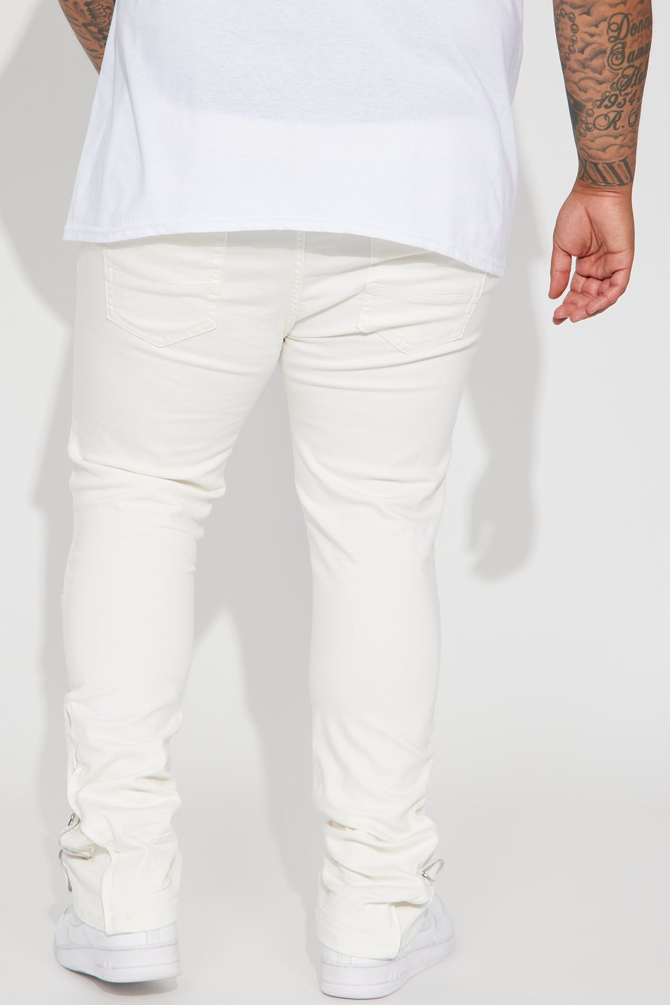 Pull Up Stacked Skinny Jeans - White sold by Fashion Nova product image thumbnail 9