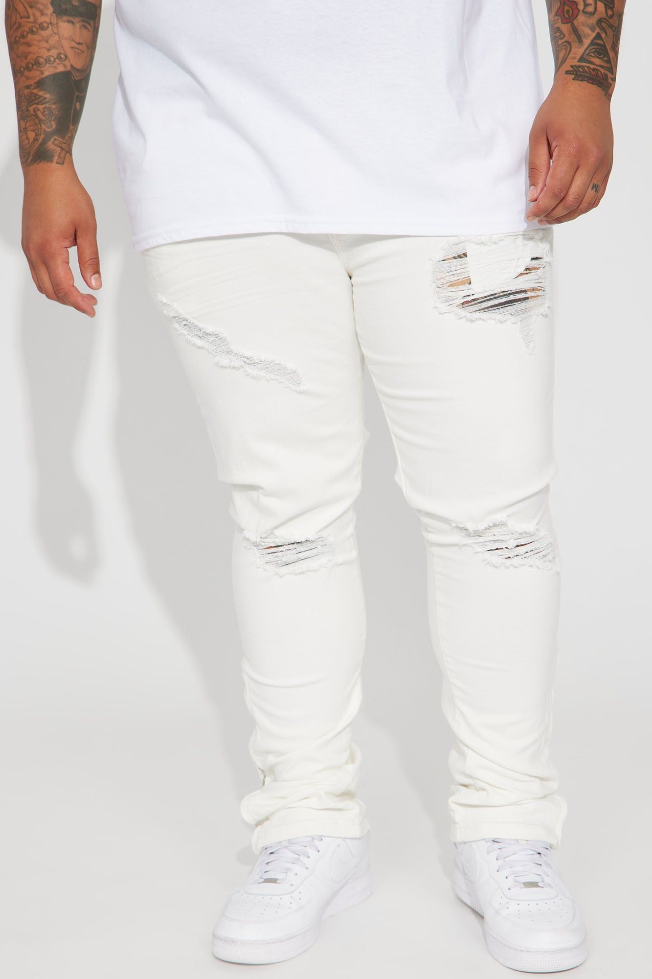 Pull Up Stacked Skinny Jeans - White sold by Fashion Nova product image thumbnail 2