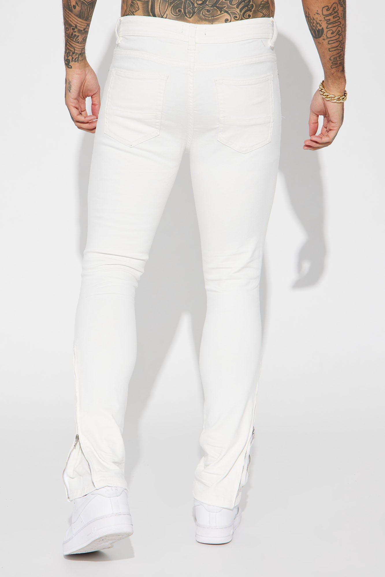 Pull Up Stacked Skinny Jeans - White sold by Fashion Nova product image thumbnail 6