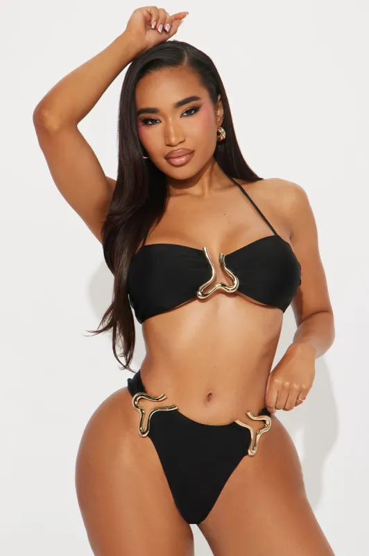 Poolside Sun Hardware 2 Piece Bikini - Black sold by Fashion Nova