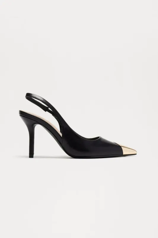 Elvera Slingback Pumps - Black sold by Fashion Nova