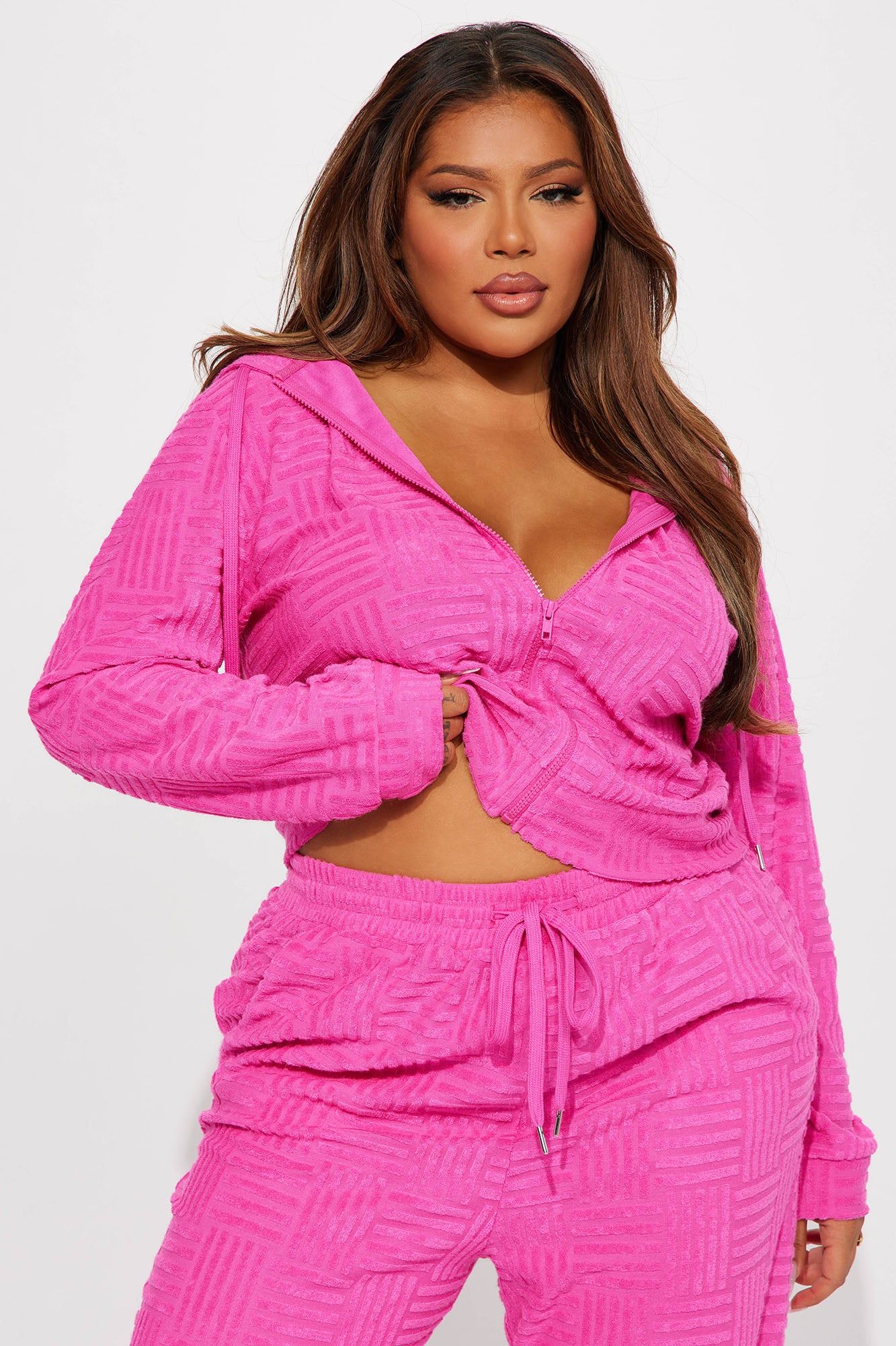 Stay Focused French Terry Jogger Set - Fuchsia sold by Fashion Nova product image thumbnail 5