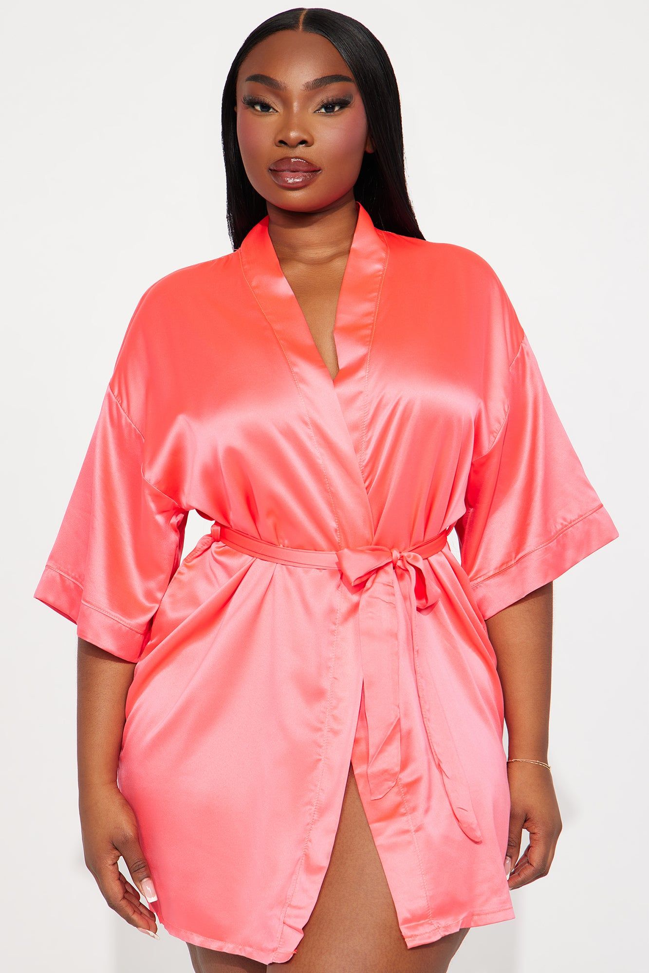 Getting Ready For You Satin Robe - Hot Pink sold by Fashion Nova product image thumbnail 4