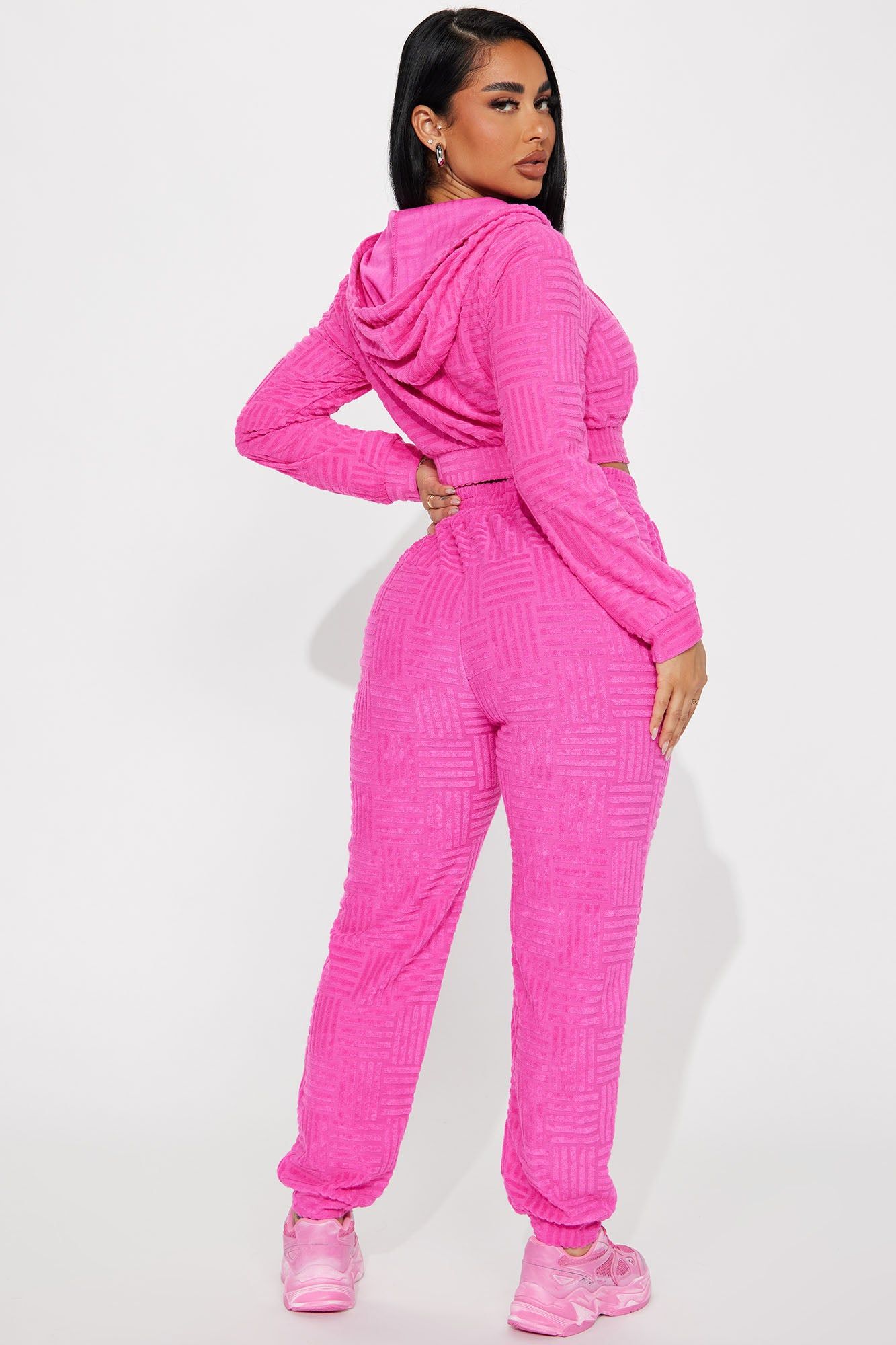 Stay Focused French Terry Jogger Set - Fuchsia sold by Fashion Nova product image thumbnail 3