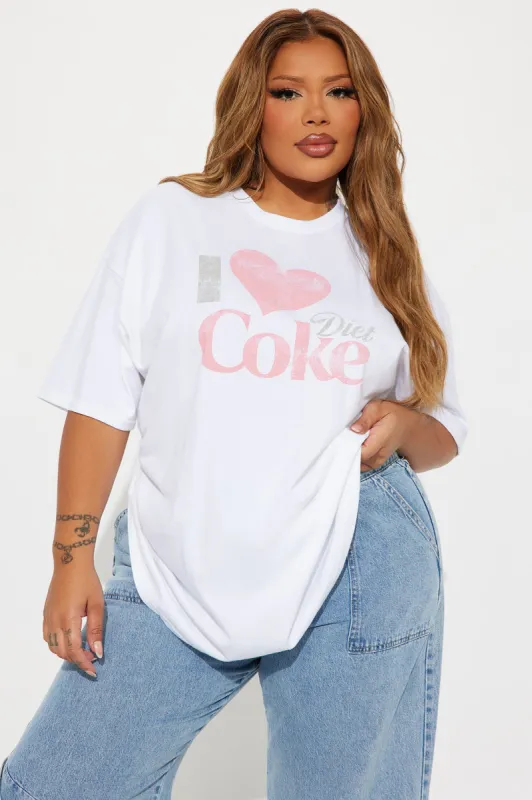 I Love Diet Coke Washed Tee - White sold by Fashion Nova