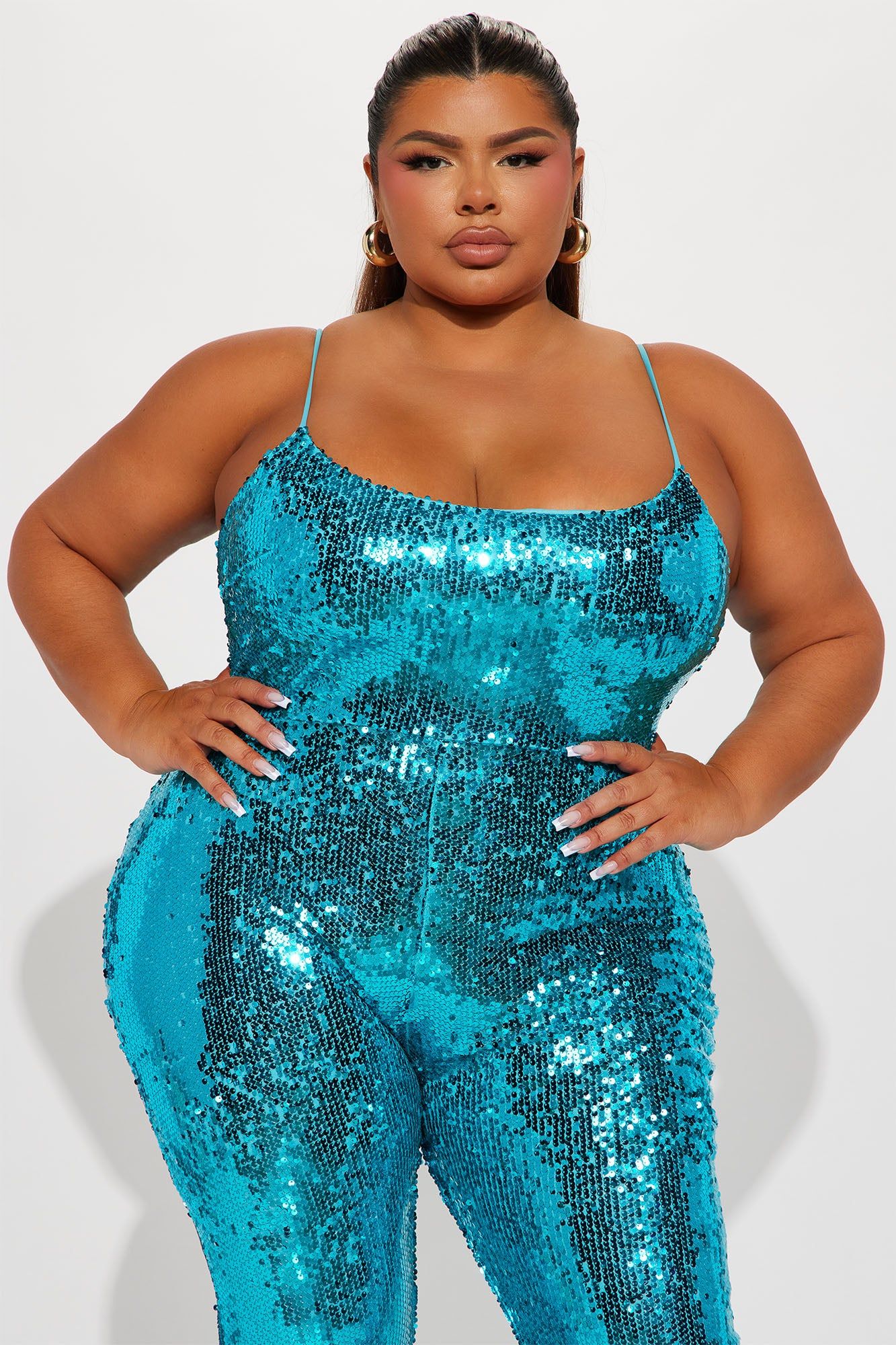 Event Ready Sequin Jumpsuit - Aqua sold by Fashion Nova product image thumbnail 5