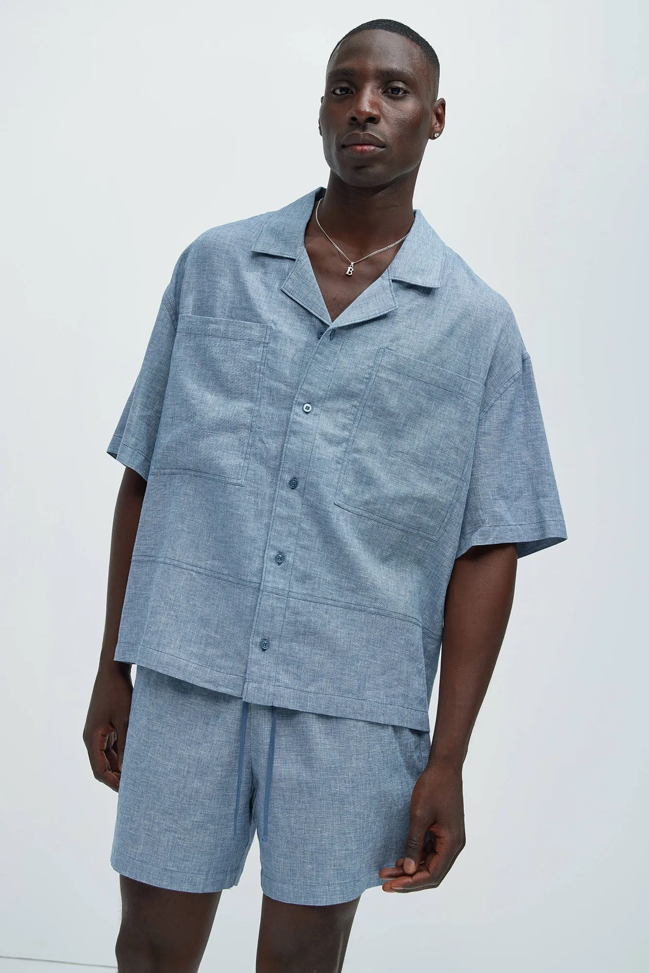 Bahamas Linen Cuban Shirt - Blue sold by Fashion Nova