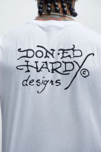 Ed Hardy Cloud Dancer Short Sleeve Tee - White sold by Fashion Nova