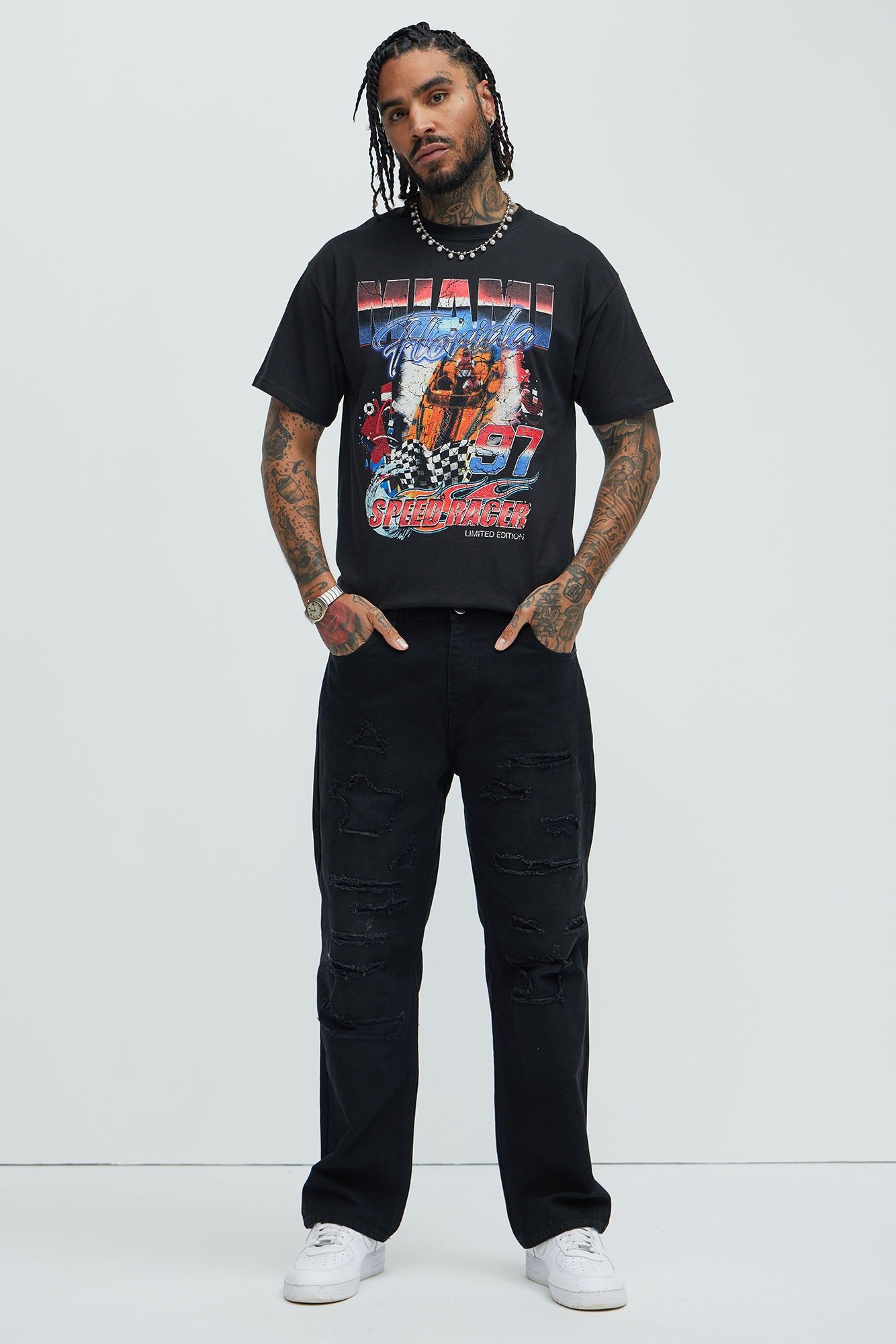 Miami Speed Racer Short Sleeve Tee - Black sold by Fashion Nova product image thumbnail 2