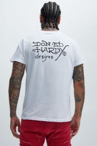 Ed Hardy Cloud Dancer Short Sleeve Tee - White sold by Fashion Nova