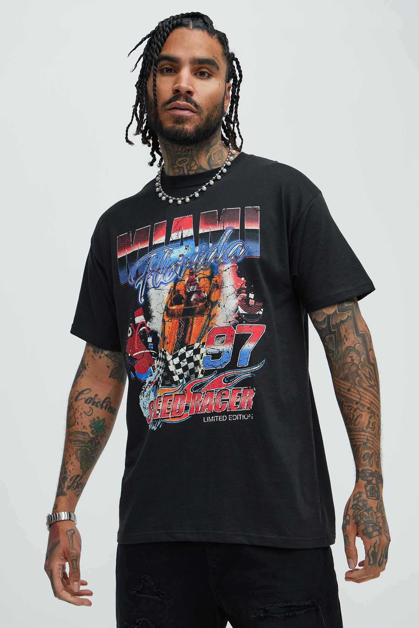 Miami Speed Racer Short Sleeve Tee - Black sold by Fashion Nova