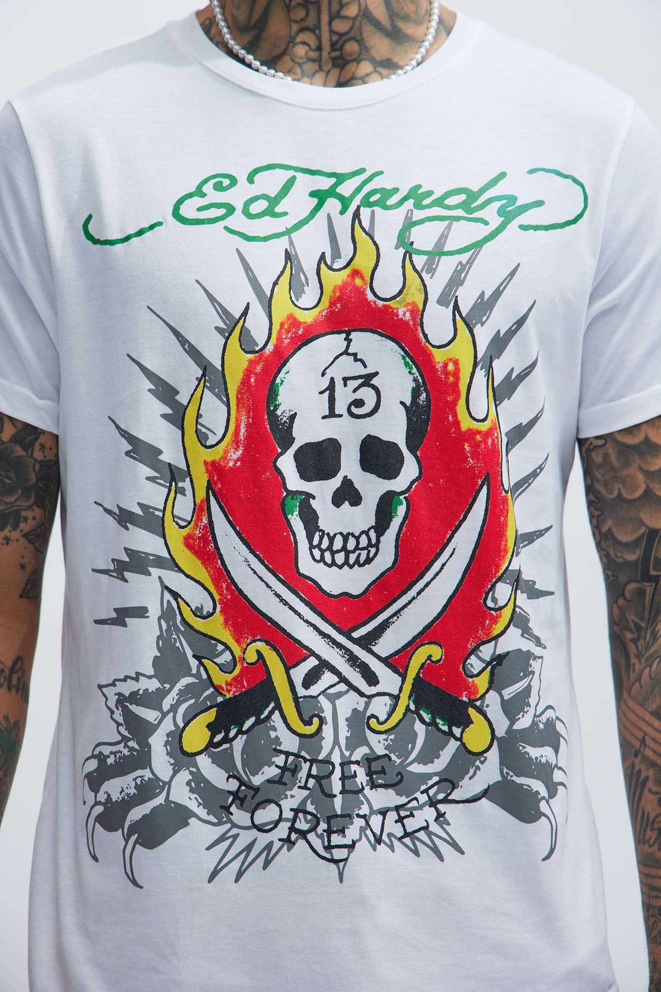 Ed Hardy Cloud Dancer Short Sleeve Tee - White sold by Fashion Nova product image thumbnail 3