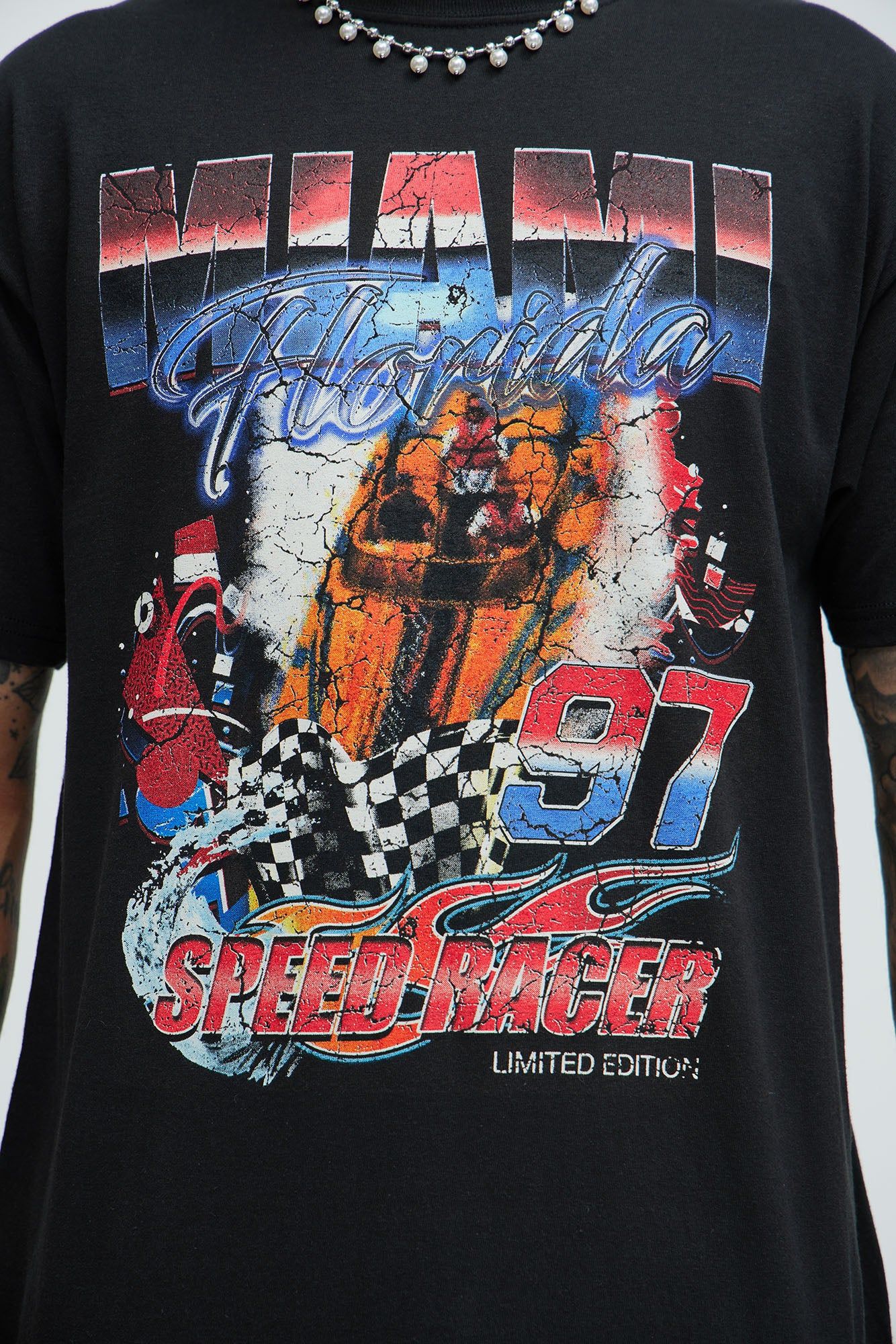 Miami Speed Racer Short Sleeve Tee - Black sold by Fashion Nova product image thumbnail 3