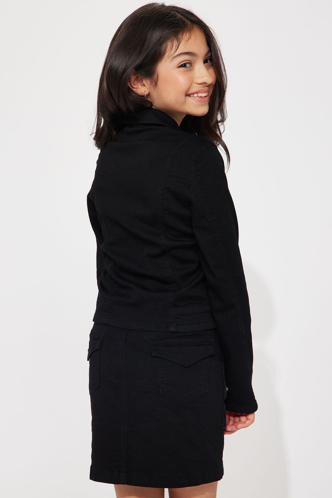 Mini Twill Moto Jacket Skirt Set - Black sold by Fashion Nova product image thumbnail 5