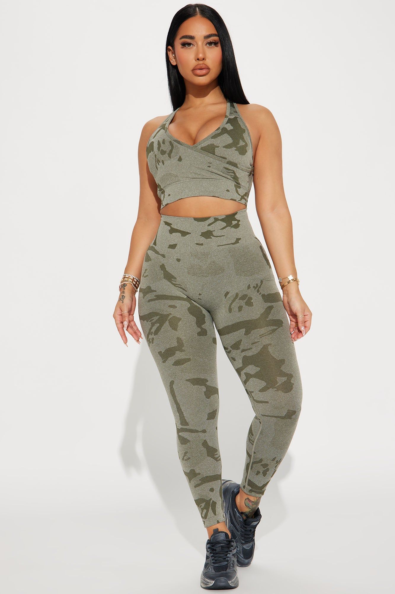 Anything Is Possible Active Set - Olive sold by Fashion Nova