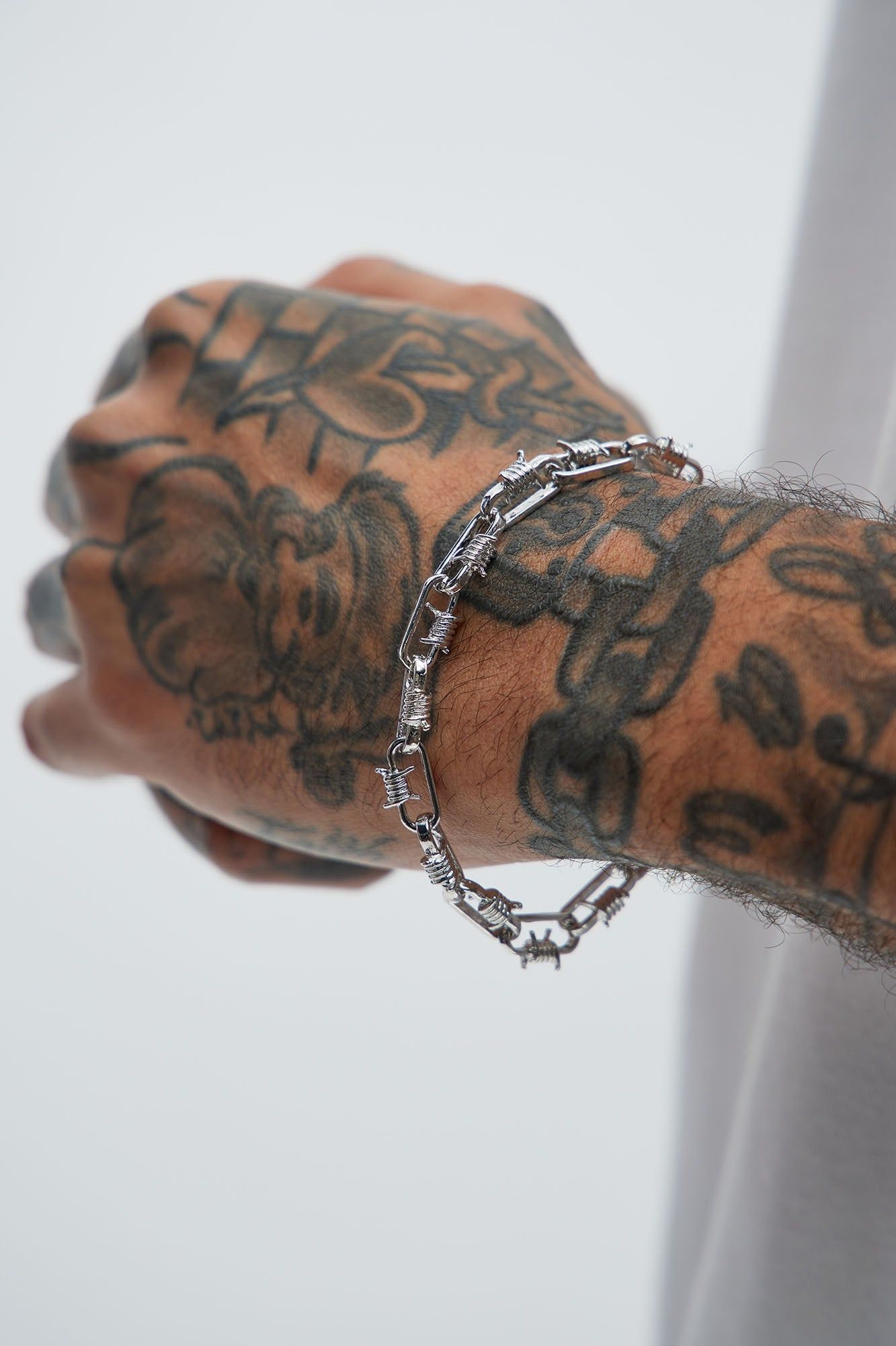 Barbed Wire Chain Bracelet - Silver sold by Fashion Nova product image thumbnail 2