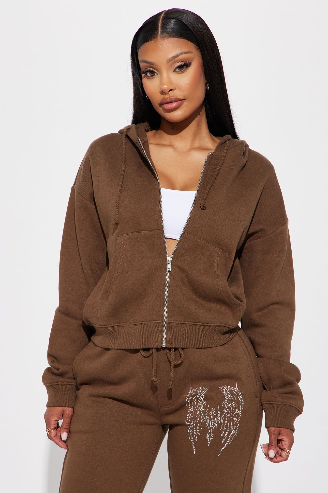 Angel Wings Sweatsuit - Brown sold by Fashion Nova product image thumbnail 2