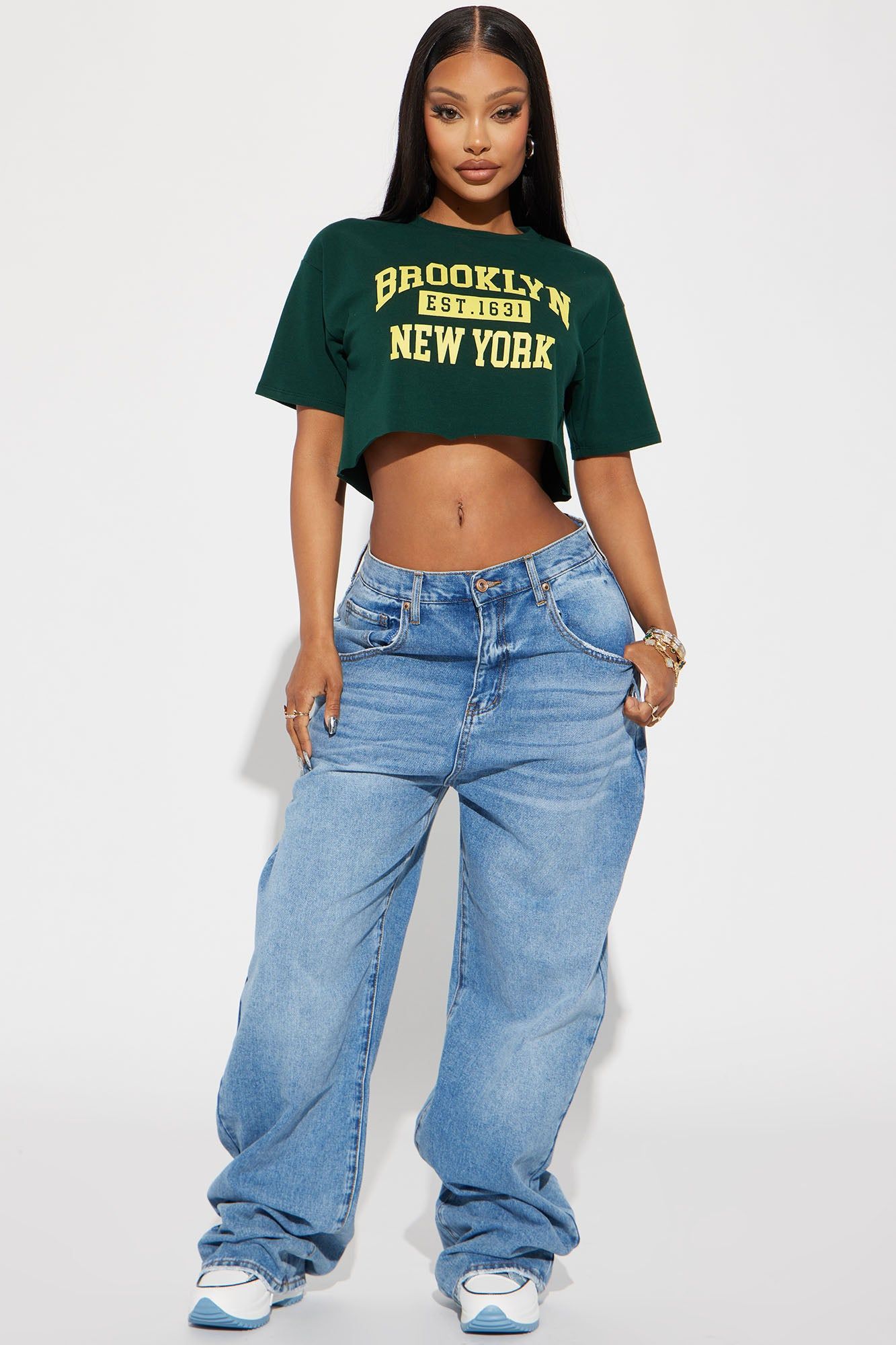 Established in Brooklyn Crop Top - Hunter sold by Fashion Nova product image thumbnail 2