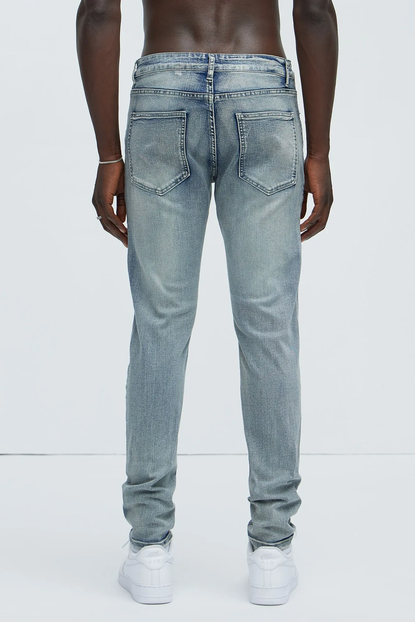 Always Rising Ripped Stacked Skinny Jeans - Medium Blue Wash sold by Fashion Nova product image thumbnail 5