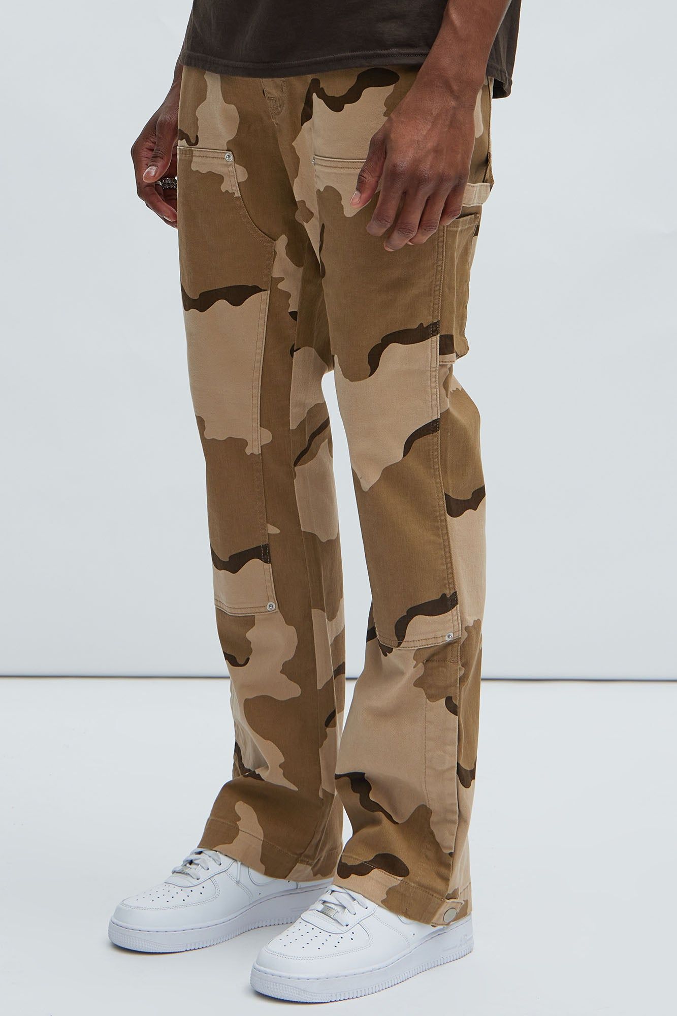 Reign Carpenter Flare Pants - Brown/combo sold by Fashion Nova