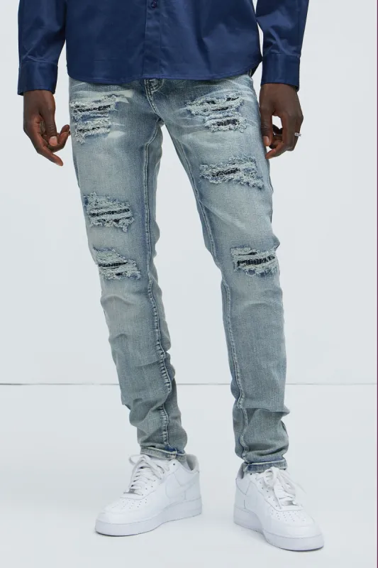 Marcin Stacked Skinny Jeans - Vintage Blue Wash | Parallel