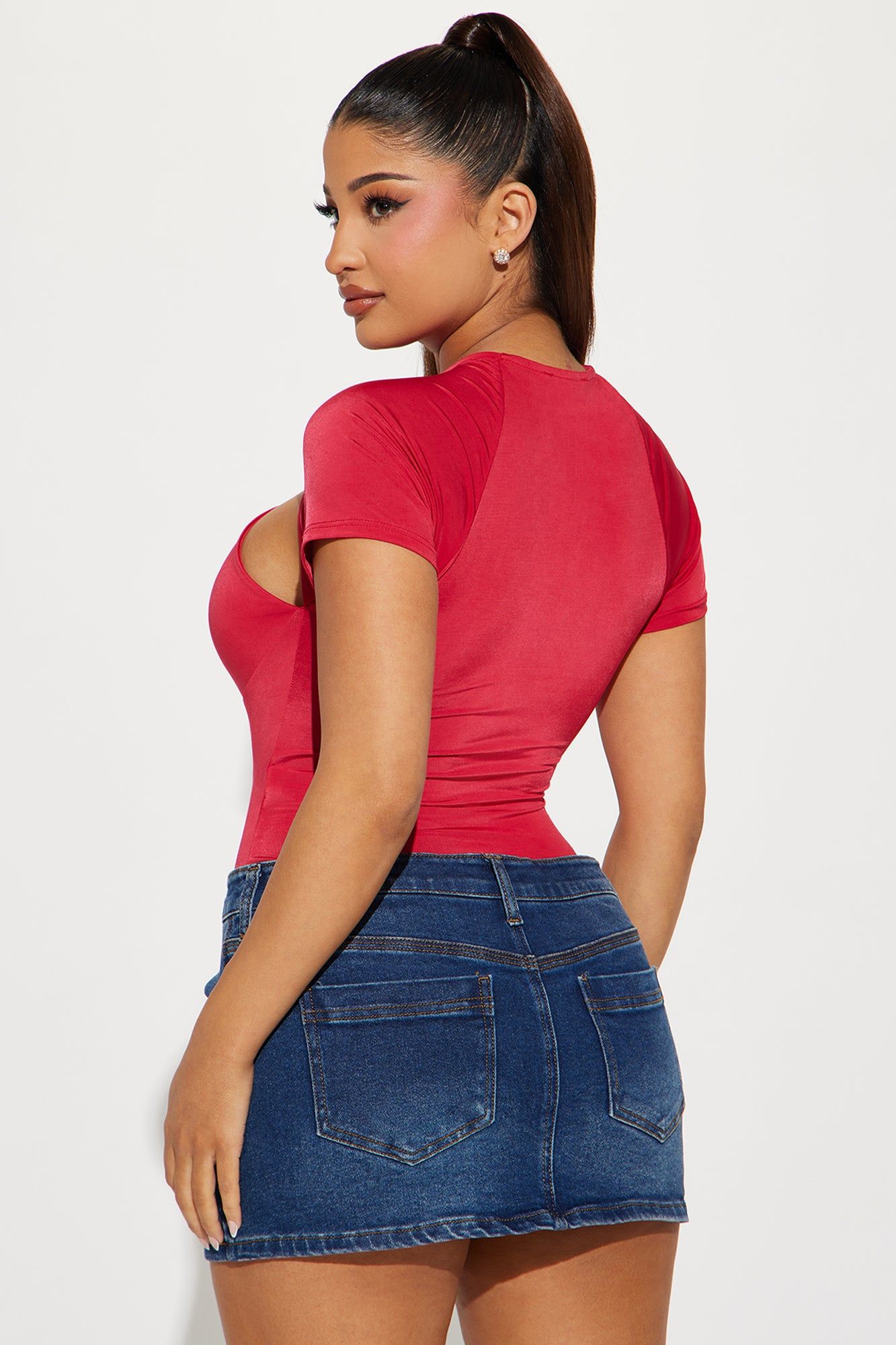 Don't Get It Twisted Short Sleeve Bodysuit - Red sold by Fashion Nova product image thumbnail 4