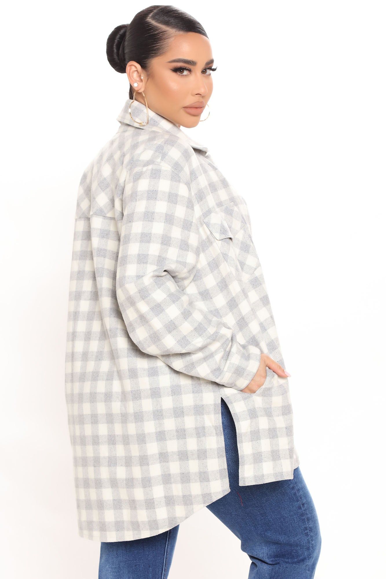 Set The Mood Shacket - Grey sold by Fashion Nova product image thumbnail 4