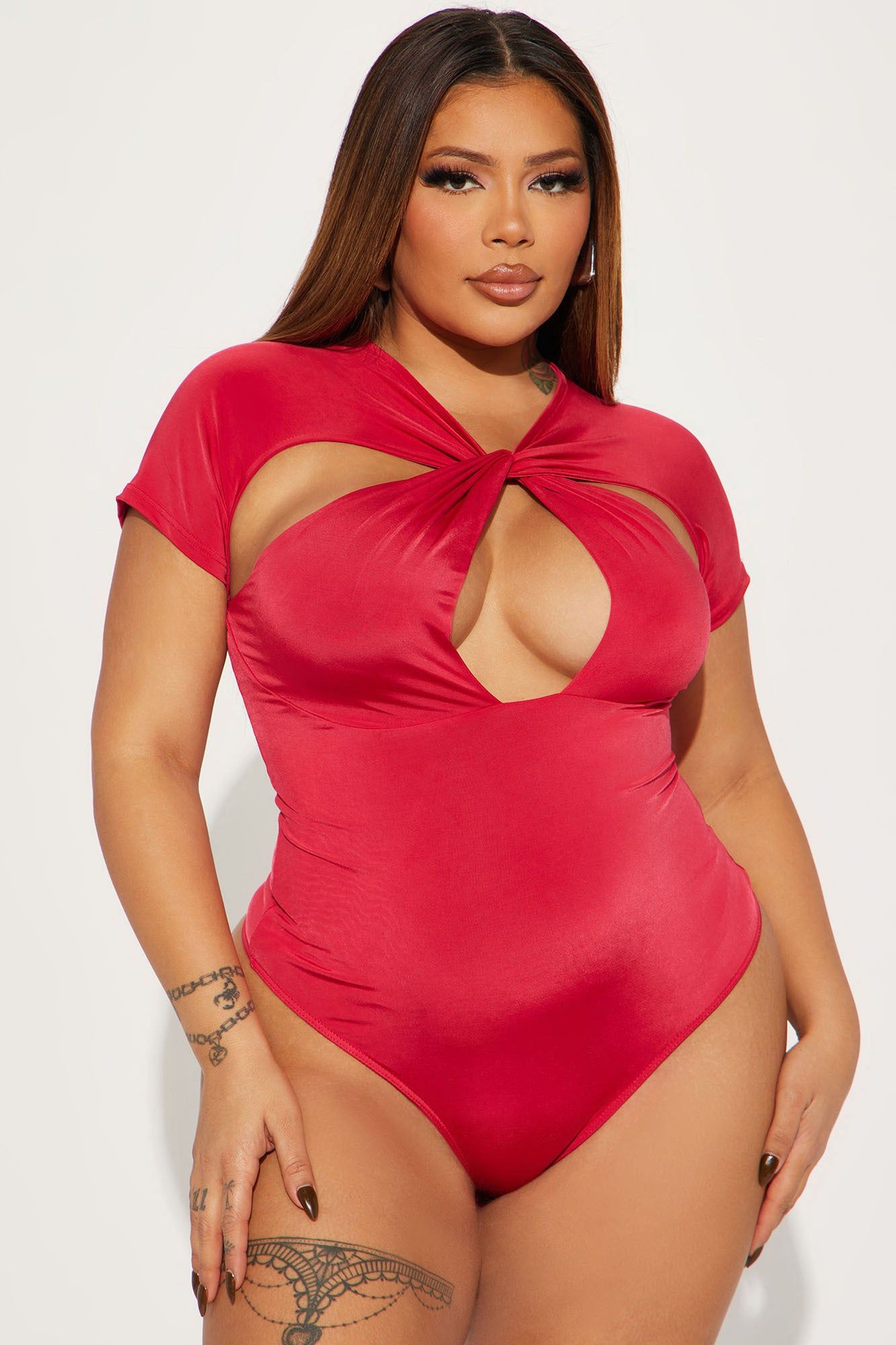 Don't Get It Twisted Short Sleeve Bodysuit - Red sold by Fashion Nova product image thumbnail 5