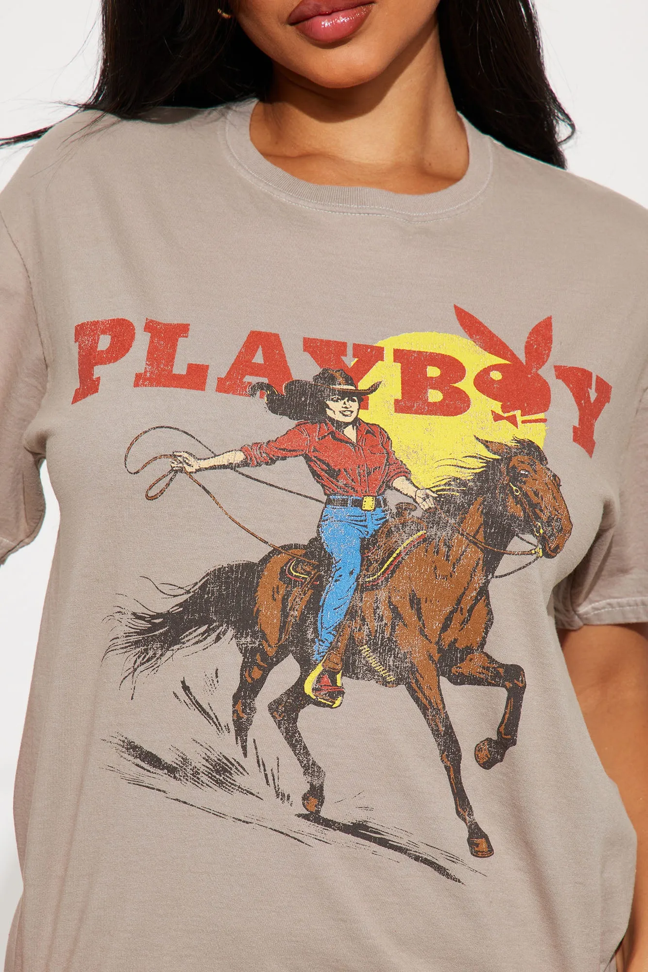 Playboy Wild West Washed Tee - Brown Combo sold by Fashion Nova product image thumbnail 3