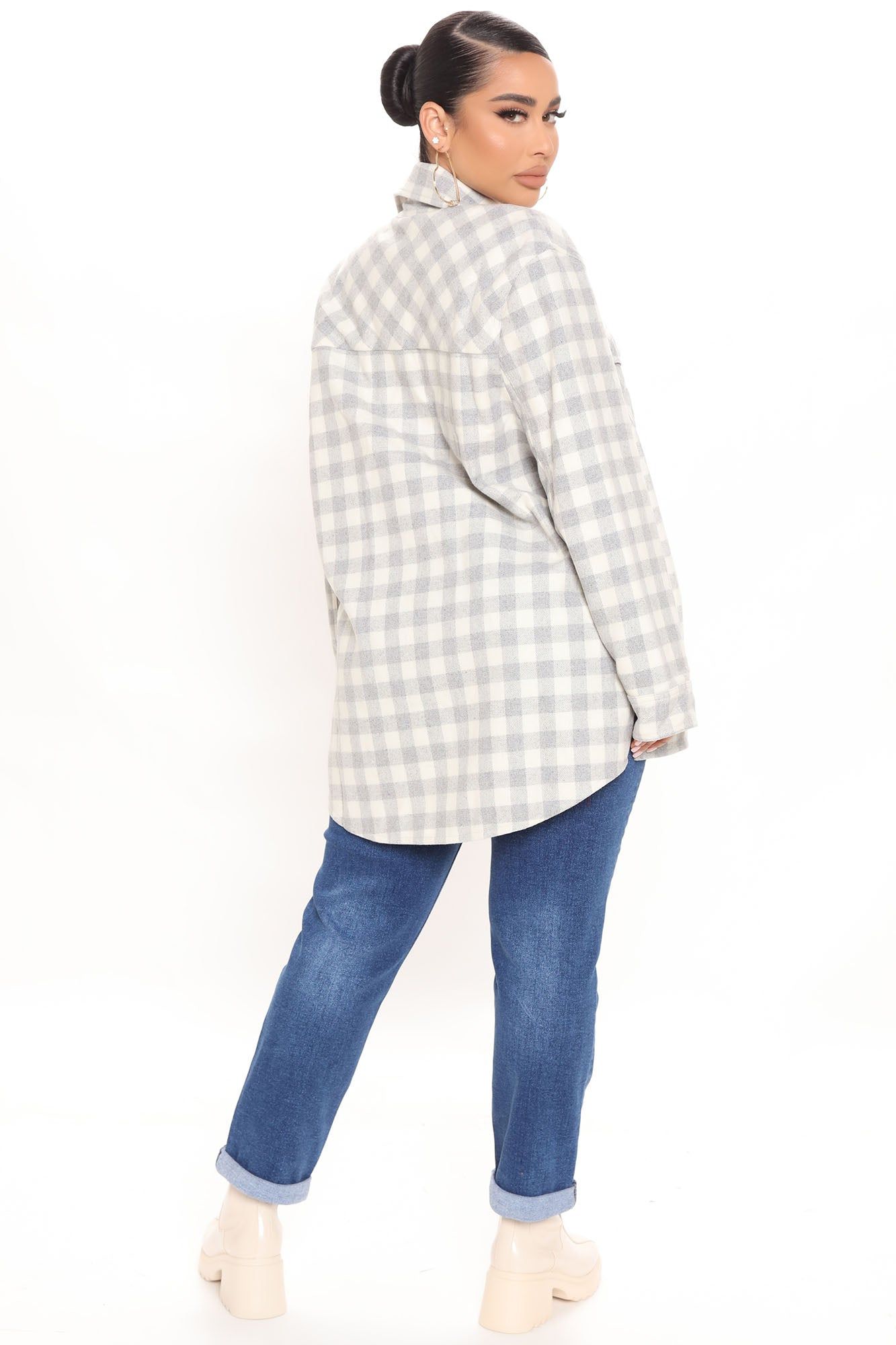 Set The Mood Shacket - Grey sold by Fashion Nova product image thumbnail 3