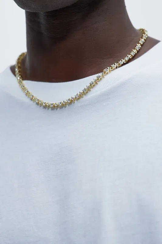 Gunner Mixed Tennis Chain Necklace - Gold sold by Fashion Nova