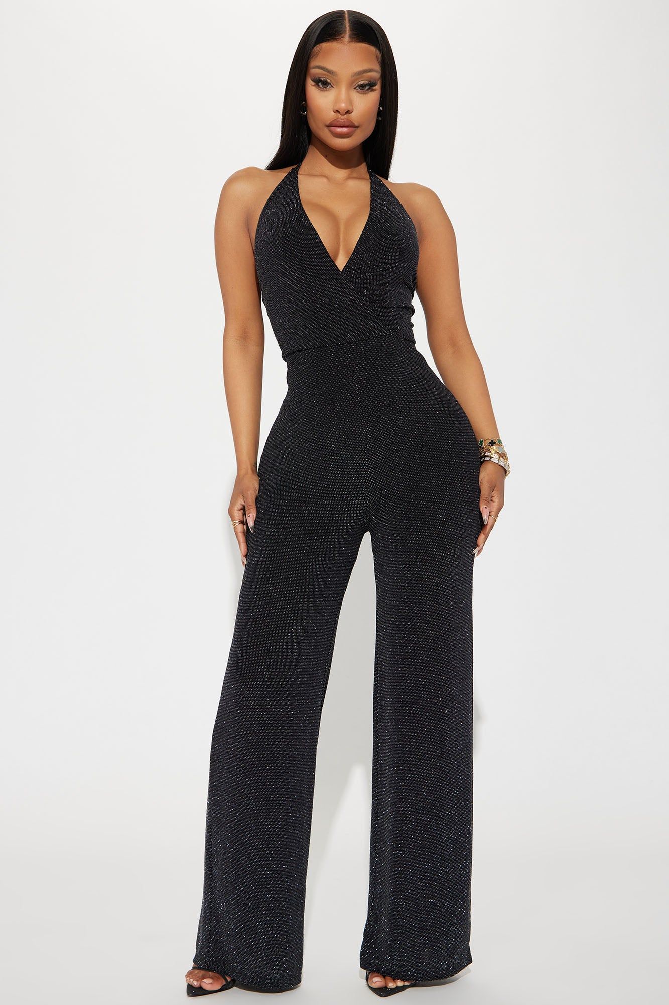 Bring The Style Jumpsuit - Black/Silver sold by Fashion Nova