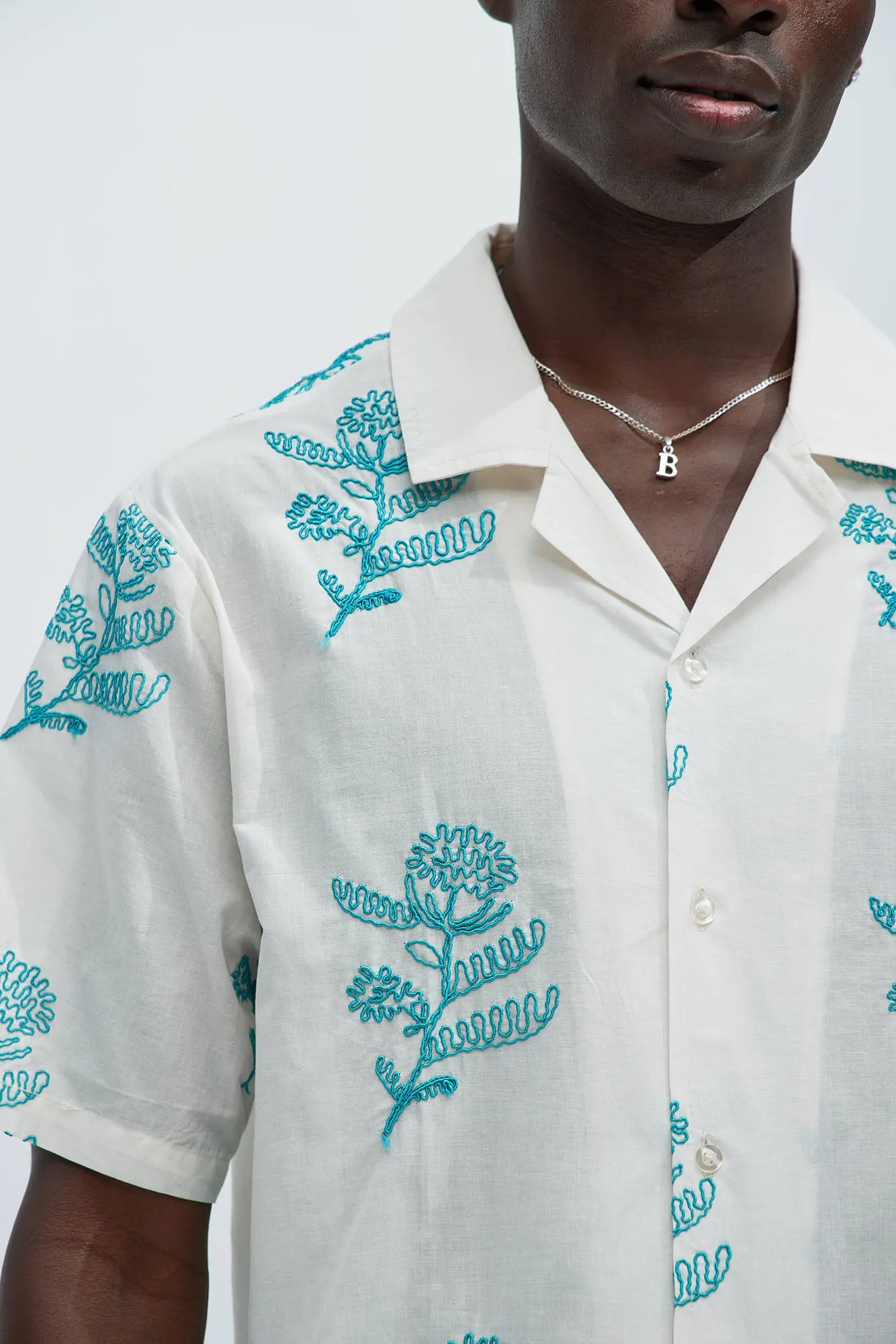 Calder Embroidery Shirt - Cream/combo sold by Fashion Nova product image thumbnail 3