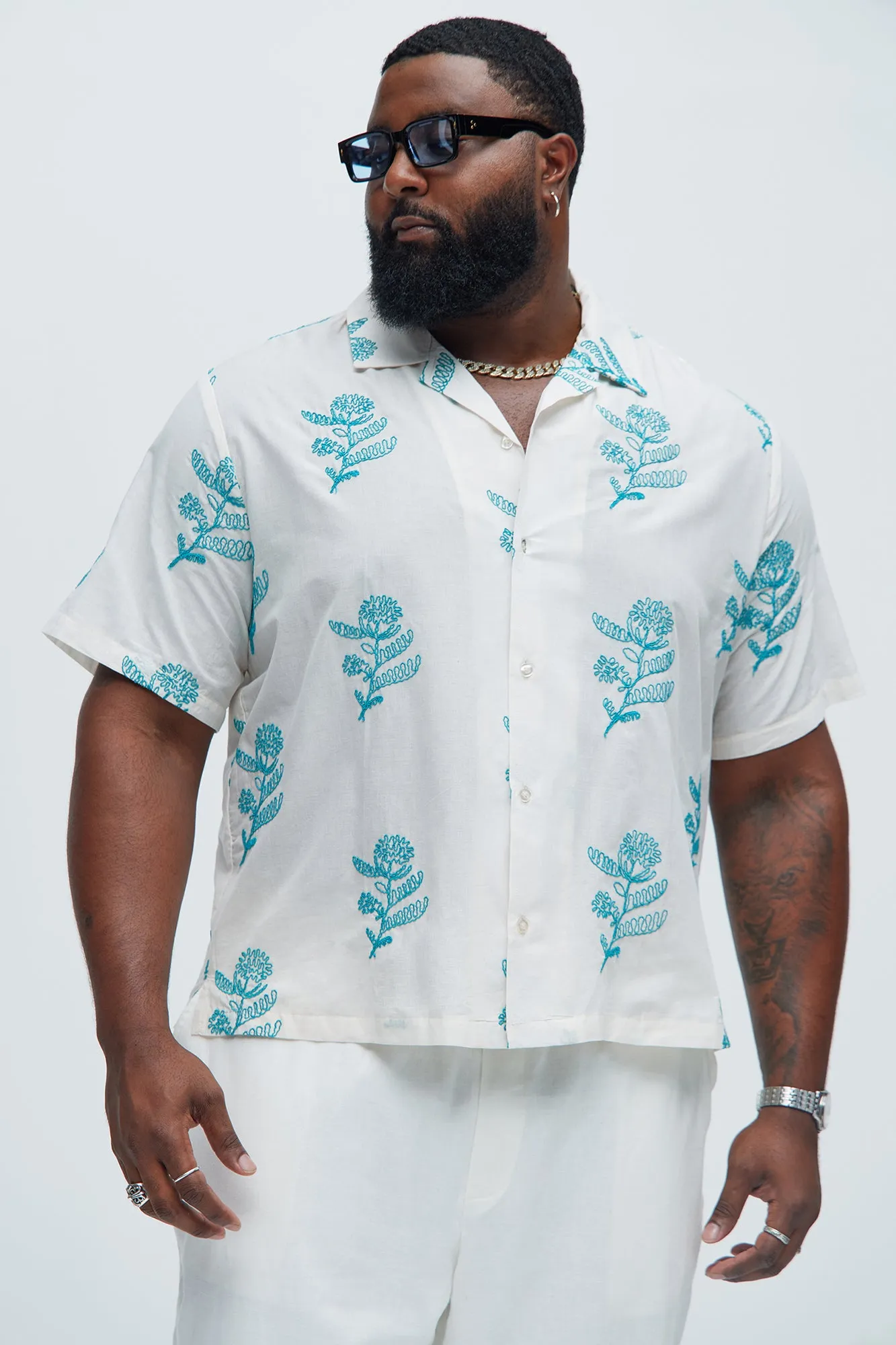 Calder Embroidery Shirt - Cream/combo sold by Fashion Nova product image thumbnail 5