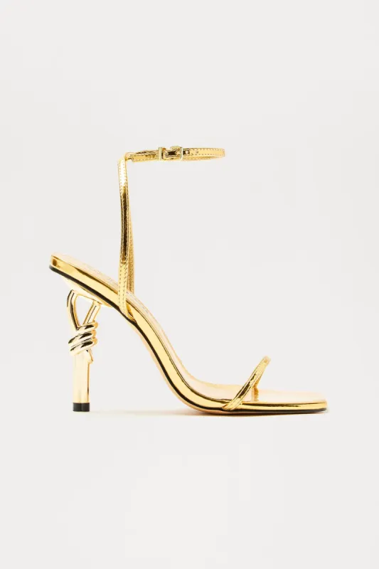 Ready Or Knot Heeled Sandals - Gold sold by Fashion Nova