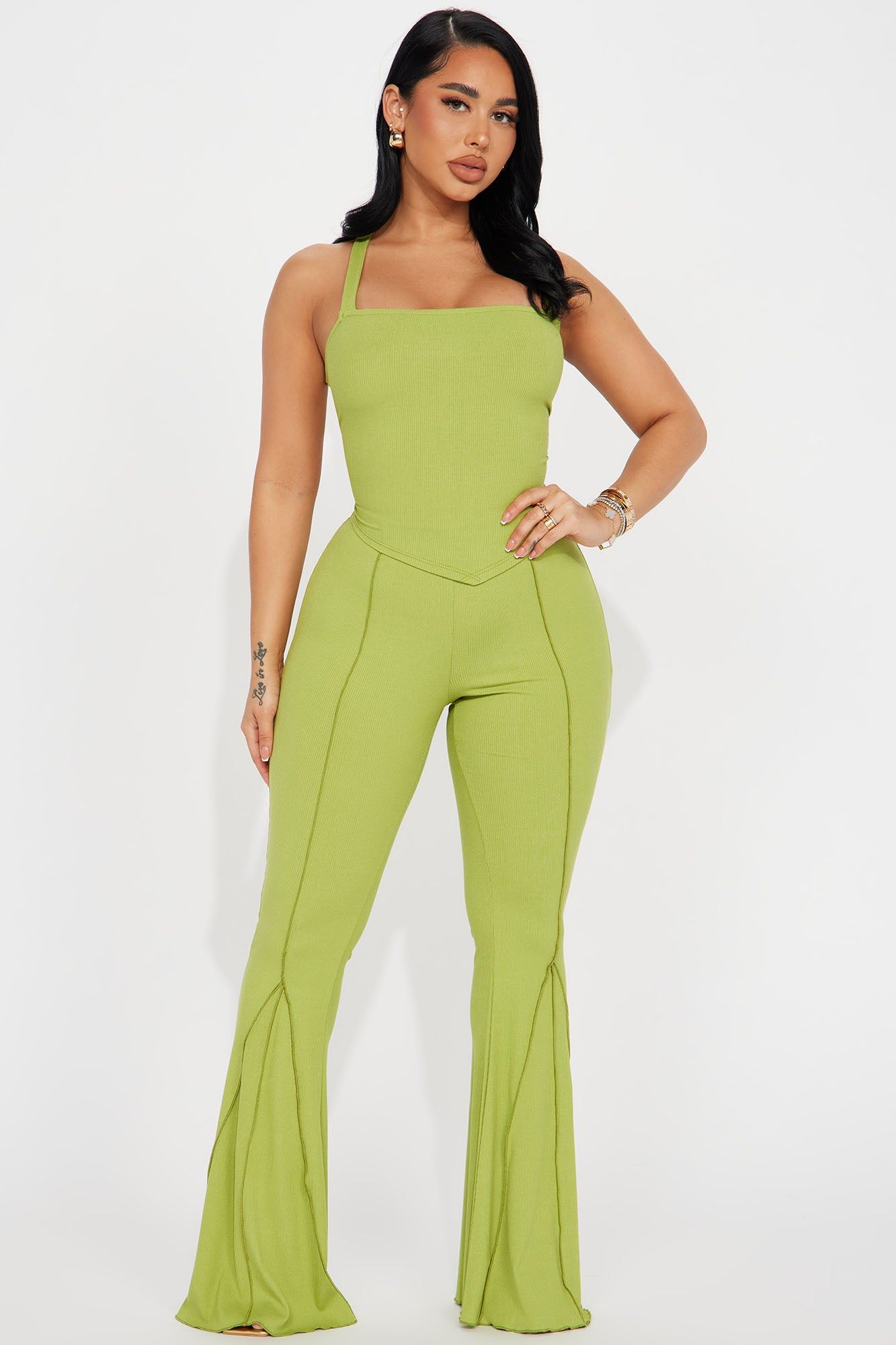 Calling Again Pant Set - Chartreuse sold by Fashion Nova