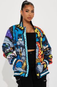 World Of Batman Bomber Jacket - Multi Color sold by Fashion Nova