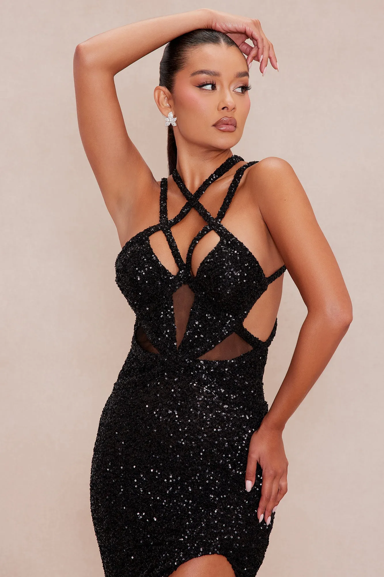 Natalia Sequin Gown - Black sold by Fashion Nova product image thumbnail 2
