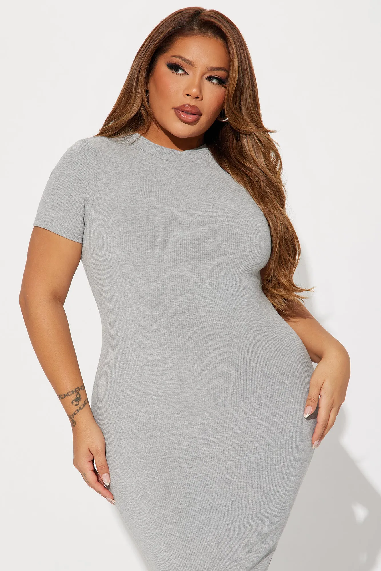 Cora Snatched Maxi Dress - Heather Grey sold by Fashion Nova product image thumbnail 5