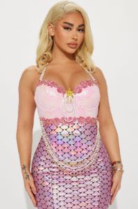 Beautiful Blushing Mermaid 1 Piece Costume - Pink sold by Fashion Nova